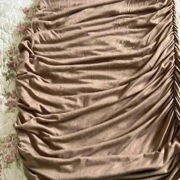 Ruched taupe BouBou mini dress - Picture 4 of 5